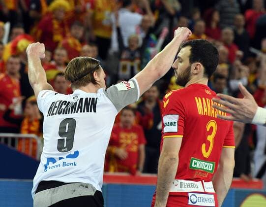 Zagreb, Kroatien, Zagreb Arena, 17.1.2018 Männer- Handball, Europa-Meisterschaft 2018 Deutschland vs. Mazedonien Jubel Tobias Reichmann (MT Melsungen), Deutschland