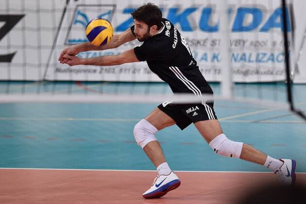 Nicola Pesaresi of Verona in action during the CEV Volleyball Champions League, round of sixteen, match Dukla Liberec vs Calzedonia Verona, played in Liberec, Czech Republic, on Wednesday, January 17, 2018. (CTKxPhoto RadekxPetrasek) CTKPhotoP201801170994901  PER 2