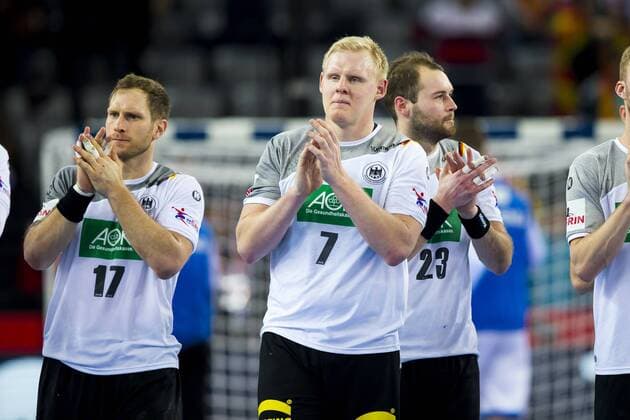 Steffen Weinhold (Nr. 17, Deutschland), Patrick Wiencek (Nr. 7, Deutschland) und Steffen Faeth (Nr. 23, Deutschland) nach dem Spiel. Deutschland - Mazedonien, Vorrunde, Handball, EHF Euro 2018, 17.01.18 Zagreb Zagreb Croatia Arena Copyright: xAgentur54Gradx xFelixxKoenigx