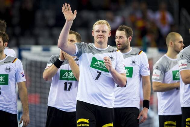 Steffen Weinhold (Nr. 17, Deutschland), Patrick Wiencek (Nr. 7, Deutschland) und Steffen Faeth (Nr. 23, Deutschland) nach dem Spiel. Deutschland - Mazedonien, Vorrunde, Handball, EHF Euro 2018, 17.01.18 Zagreb Zagreb Croatia Arena Copyright: xAgentur54Gradx xFelixxKoenigx