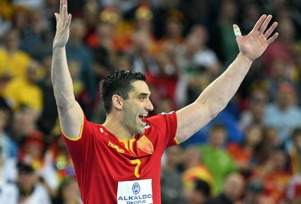 Zagreb, Kroatien, Zagreb Arena, 17.1.2018 Männer- Handball, Europa-Meisterschaft 2018 Deutschland vs. Mazedonien Kiril LAZAROV, Mazedonien