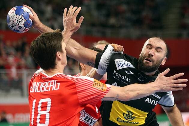 European Handball Championship, Group D, 3rd round, Spain - Denmark 17.01.2018., Arena Varazdin, Varazdin, Croatia - 2018 European Men s Handball Championship, Group D, 3rd round, Spain - Denmark. Hans Lindberg  GoranxStanzl PIXSELL