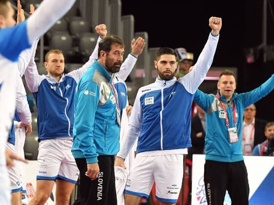 Zagreb, Kroatien, Zagreb Arena, 17.1.2018 Männer- Handball, Europa-Meisterschaft 2018 Montenegro vs. Slowenien Jubel Slowenien