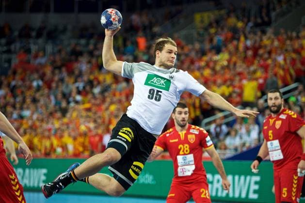 Handball Zagreb 17.01.2018 Europameisterschaft Herren Männer Euro Europameisterschaften Vorrunde Deutschland (GER) - Mazedonien (MKD) Paul Drux (Deutschland, No.95)