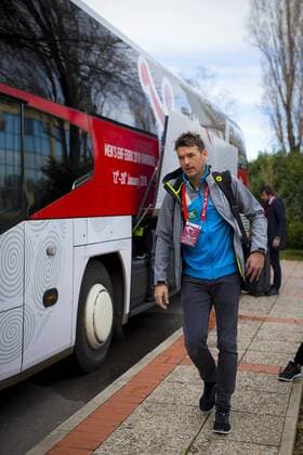 Trainer Christian Prokop bei der Abreise. Abreise der deutschen Nationalmannschaft nach Varazdin, Vorrunde, Handball, EHF Euro 2018, 18.01.18 Zagreb Zagreb Croatia Arena Copyright: xAgentur54Gradx xFelixxKoenigx