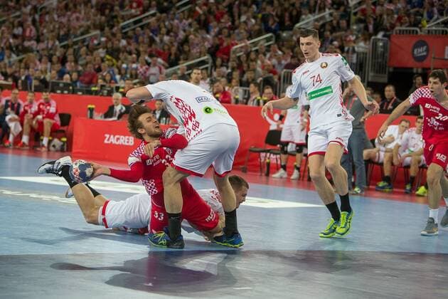 CINDRIC Luka (Croatia) HANDBALL : Croatie vs Bielorussie - Championnat d europe EHF - Groupe I - Zagreb - 18 01 2018 THEOPHILELaurent Panoramic 