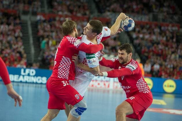 KULESH Uladzislau (Belarus - Bielorussie) HANDBALL : Croatie vs Bielorussie - Championnat d europe EHF - Groupe I - Zagreb - 18 01 2018 THEOPHILELaurent Panoramic 