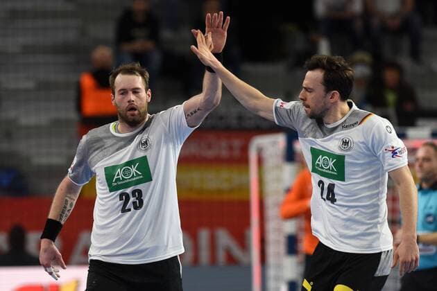 European Handball Championship, Group II, 1th round Germany vs. Czech Republic 19.01.2018., Varazdin Arena, Varazdin, Croatia - 2018 European Men s Handball Championship, Group II, 1th round Germany vs. Czech Republic. Steffen Fath, Patrick Groetzki .  VjeranxZganecxRogulja PIXSELL