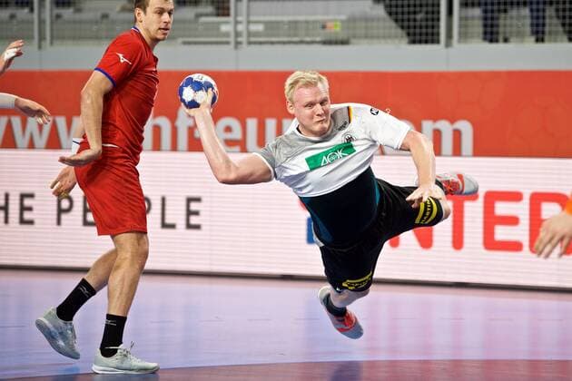 Handball Varazdin 19.01.2018 Europameisterschaft Herren Männer Euro Europameisterschaften Zwischenrunde Deutschland (GER) - Tschechien (CZE) Patrick Wiencek (Deutschland, No.07)