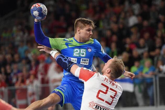European Handball Championship, Group II, 1th round Slovenia vs. Denmark 19.01.2018., Varazdin Arena, Varazdin, Croatia - 2018 European Men s Handball Championship, Group II, 1th round Slovenia vs. Denmark. Marko Bezjak.  VjeranxZganecxRogulja PIXSELL