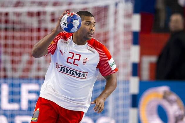 Mads Mensah Larsen (Nr. 22, Daenemark). Slowenien - Daenemark, Hauptrunde, Handball, EHF Euro 2018, 19.01.18 Varazdin Varazdin Croatia Arena Varazdin Copyright: xAgentur54Gradx xFelixxKoenigx