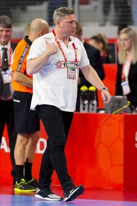 Nikolaj Jacobsen nach der ersten Halbzeit. Slowenien - Daenemark, Hauptrunde, Handball, EHF Euro 2018, 19.01.18 Varazdin Varazdin Croatia Arena Varazdin Copyright: xAgentur54Gradx xFelixxKoenigx
