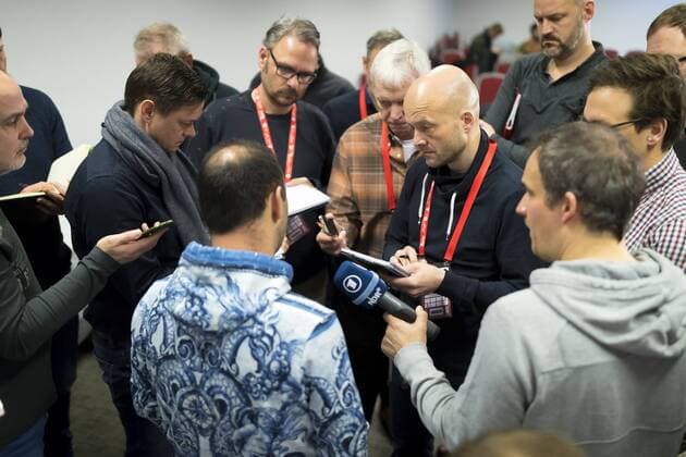 Bob Hanning stellt sich den Fragen einer grossen Runde von Journalisten. Medientermin der deutschen Nationalmannschaft, Hauptrunde, Handball, EHF Euro 2018, 20.01.18 Varazdin Varazdin Croatia Arena Varazdin Copyright: xAgentur54Gradx xFelixxKoenigx