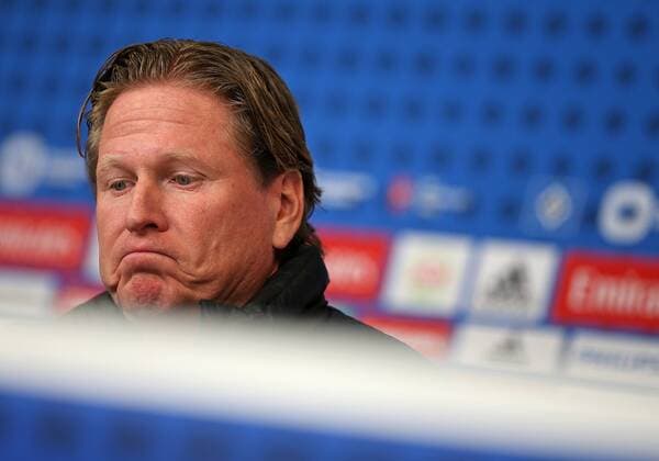 Themen der Woche - SPORT 20.01.2018, Fussball 1. Bundesliga 2017 2018, 19. Spieltag, Hamburger SV - 1. FC Köln, im Volksparkstadion Hamburg. Trainer Markus Gisdol (Hamburg) auf der Pressekonferenz nach dem Spiel *** 20 01 2018 Soccer 1 League 2017 2018-19 match day Hamburger SV 1 FC Cologne in the people s Park Stadium Hamburg coach Markus Gisdol Hamburg at the press conference after the game