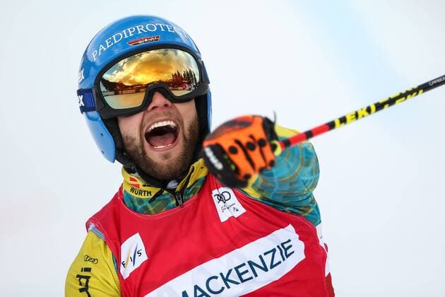 Themen der Woche - SPORT FREESTYLE SKIING - FIS WC Nakiska NAKISKA,CANADA,20.JAN.18 - FREE SKI, FREESTYLE SKIING - FIS World Cup Nakiska, Ski Cross. Image shows the rejoicing of Paul Eckert (GER). GEPAxpictures xDanielxGoetzhaber