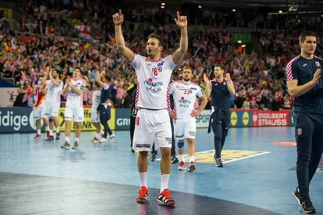 Joie Croatie HANDBALL : Croatie vs Norvege - Championnat d europe EHF - Zagreb - 20 01 2018 TheophileLaurent Panoramic 