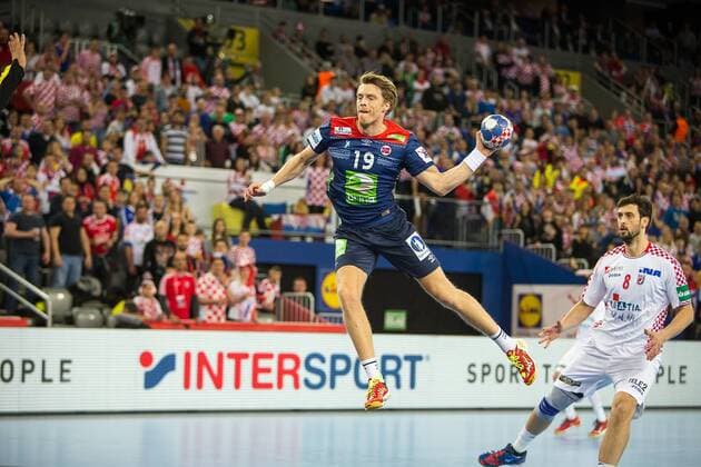 BJORNSEN Kristian (Norvege - Norway) HANDBALL : Croatie vs Norvege - Championnat d europe EHF - Zagreb - 20 01 2018 TheophileLaurent Panoramic 