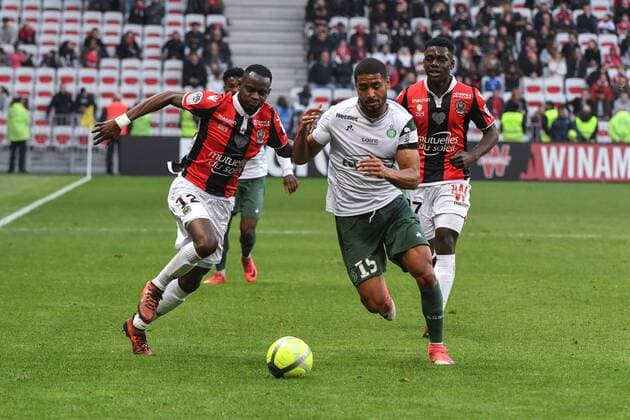 Saidy Janko, Racine Coly FOOTBALL : Nice vs Saint Etienne - Ligue 1 - 21 01 2018 LionelUrman Panoramic  B