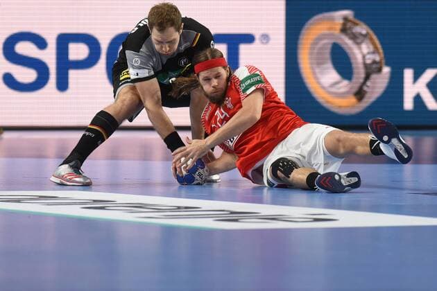European Handball Championship, Group II, 4th round, Germany - Denmark 21.01.2018., Arena Varazdin, Varazdin, Croatia - 2018 European Men s Handball Championship, Group II, 4th round, Germany - Denmark. Steffen Weinhold, Mikkel Hansen. VjeranxZganec-Rogulja PIXSELL