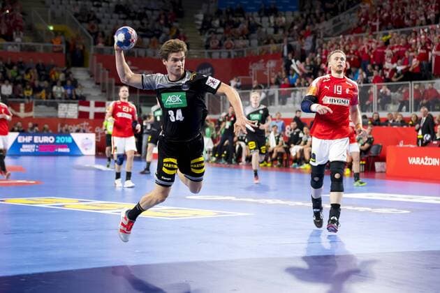 Handball, EM, Deutschland - Dänemark Rune Dahmke (Nr. 34, Deutschland) im Konter. Deutschland - Daenemark, Hauptrunde, Handball, EHF Euro 2018, 21.01.18 Varazdin Varazdin Croatia Arena Varazdin Copyright: xAgentur54Gradx xFelixxKoenigx
