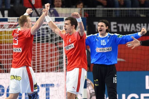 Handball, EM, Deutschland - Dänemark European Handball Championship, Group II, 4th round, Germany - Denmark 21.01.2018., Arena Varazdin, Varazdin, Croatia - 2018 European Men s Handball Championship, Group II, 4th round, Germany - Denmark. Henrik Toft Hansen, Rasmus Lauge Schmidt.  VjeranxZganec-Rogulja PIXSELL