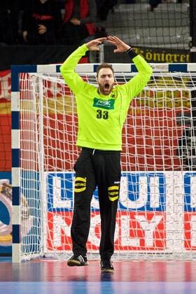 Handball Varazdin 21.01.2018 Europameisterschaft Herren Männer Euro Europameisterschaften Zwischenrunde Deutschland (GER) - Dänemark (DAN) Andreas Wolff (Deutschland, TW, No.33) jubel