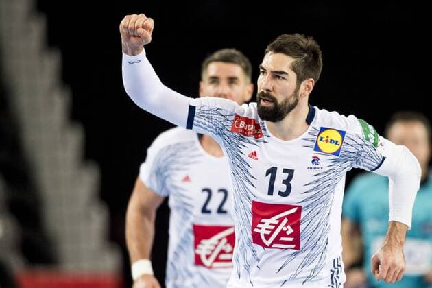 Handball, EM, Serbien - Frankreich 180122 Frankrikes Nikola Karabatic jublar under handbollsmatchen mellan Serbien och Frankrike under Handbolls-EM 2018 den 22 januari 2018 i Zagreb. Copyright: LUDVIGxTHUNMAN BB180122LT009