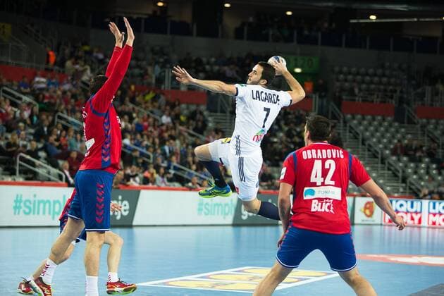 Handball, EM, Serbien - Frankreich LAGARDE Romain (France) HANDBALL : EHF EUROCroatie - Serbie vs France - 21 01 2018 THEOPHILELaurent Panoramic 