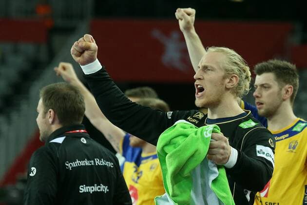 Handball, EM, Schweden - Weißrussland European Handball Championship, Group I, 3rd round, Sweden - Belarus 22.01.2018., Arena Zagreb, Zagreb, Croatia - 2018 European Men s Handball Championship, Group I, 3rd round, Sweden - Belarus. Mikael Appelgren GoranxStanzl PIXSELL