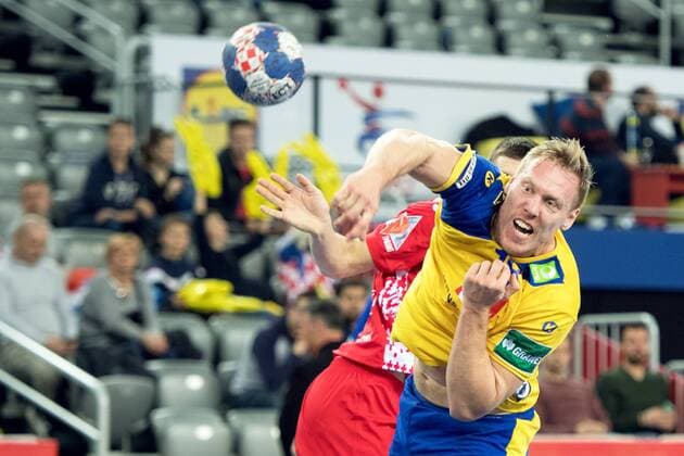 Handball, EM, Schweden - Weißrussland 180122 Sveriges Fredric Pettersson under handbollsmatchen mellan Sverige och Belarus under Handbolls-EM 2018 den 22 januari 2018 i Zagreb. Copyright: LUDVIGxTHUNMAN BB180122LT071