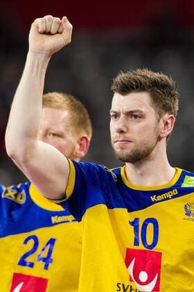 Handball, EM, Schweden - Weißrussland 180122 Sveriges Niclas Ekberg jublar under handbollsmatchen mellan Sverige och Belarus under Handbolls-EM 2018 den 22 januari 2018 i Zagreb. Copyright: LUDVIGxTHUNMAN BB180122LT088