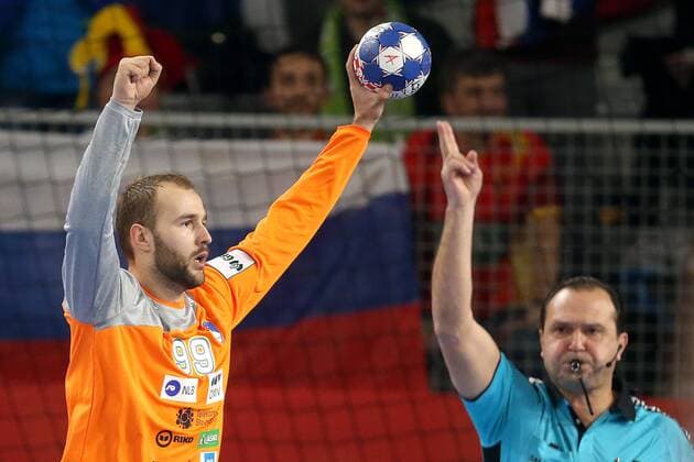 European Handball Championship, Group II, 2nd round, Slovenia - Spain 23.01.2018., Arena Varazdin, Varazdin, Croatia - 2018 European Men s Handball Championship, Group II, 2nd round, Slovenia - Spain. Urh Kastelic  GoranxStanzl PIXSELL