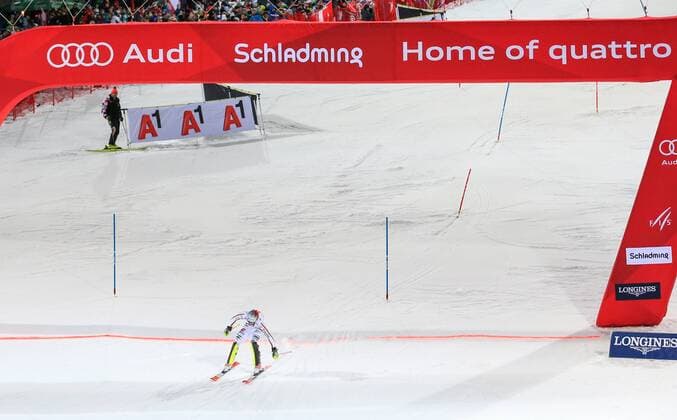 ALPINE SKIING - FIS WC Schladming SCHLADMING,AUSTRIA,23.JAN.18 - ALPINE SKIING - FIS World Cup, men, Nightrace, night slalom. Image shows Sebastian Holzmann (GER). GEPAxpictures xMarioxBuehner