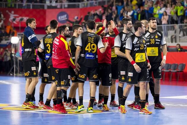 Die Spanische Mannschaft nach der Niederlage. Slowenien - Spanien, Hauptrunde, Handball, EHF Euro 2018, 23.01.18 Varazdin Varazdin Croatia Arena Varazdin Copyright: xAgentur54Gradx xFelixxKoenigx
