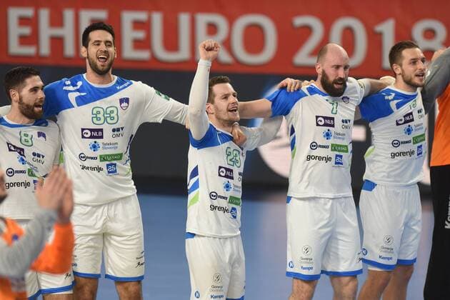 European Handball Championship, Group II, 2nd round, Slovenia - Spain 23.01.2018., Arena Varazdin, Varazdin, Croatia - 2018 European Men s Handball Championship, Group II, 2nd round, Slovenia - Spain. Blaz Janc, Igor Zabic, Miha Zarabec, Vid Kavticnik  VjeranxZganec-Rogulja PIXSELL
