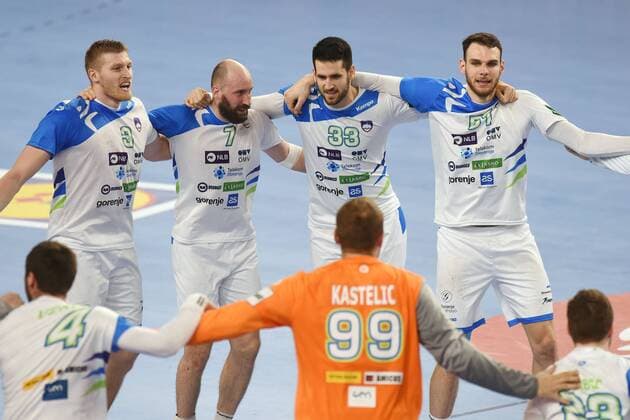 European Handball Championship, Group II, 2nd round, Slovenia - Spain 23.01.2018., Arena Varazdin, Varazdin, Croatia - 2018 European Men s Handball Championship, Group II, 2nd round, Slovenia - Spain. Blaz Blagotinsek, Vid Kavticnik, Igor Zabic, Borut Mackovsek  VjeranxZganec-Rogulja PIXSELL