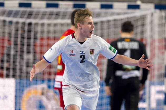 Jakub Hrstka (Nr. 2, Tschechien) freut sich ueber ein Tor. Mazedonien - Tschechien, Hauptrunde, Handball, EHF Euro 2018, 23.01.18 Varazdin Varazdin Croatia Arena Varazdin Copyright: xAgentur54Gradx xFelixxKoenigx