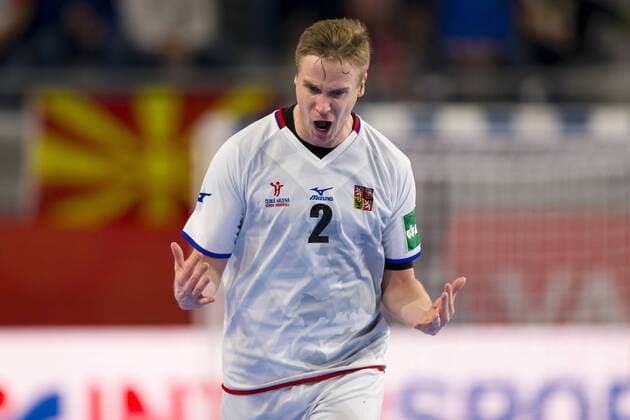 Jakub Hrstka (Nr. 2, Tschechien) freut sich ueber ein Tor. Mazedonien - Tschechien, Hauptrunde, Handball, EHF Euro 2018, 23.01.18 Varazdin Varazdin Croatia Arena Varazdin Copyright: xAgentur54Gradx xFelixxKoenigx