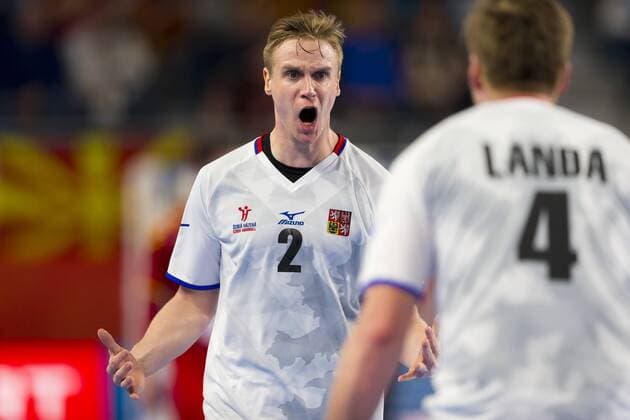 Jakub Hrstka (Nr. 2, Tschechien) freut sich ueber ein Tor. Mazedonien - Tschechien, Hauptrunde, Handball, EHF Euro 2018, 23.01.18 Varazdin Varazdin Croatia Arena Varazdin Copyright: xAgentur54Gradx xFelixxKoenigx
