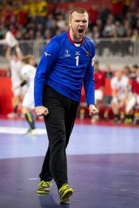 Tomas Mrkva (Nr. 1, Tschechien) freut sich ueber eine Parade. Mazedonien - Tschechien, Hauptrunde, Handball, EHF Euro 2018, 23.01.18 Varazdin Varazdin Croatia Arena Varazdin Copyright: xAgentur54Gradx xFelixxKoenigx