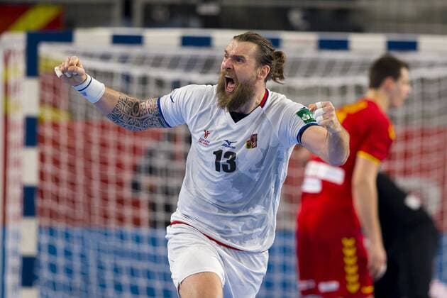 Bilder des Tages - SPORT Pavel Horak (Nr. 13, Tschechien) freut sich ueber ein Tor. Mazedonien - Tschechien, Hauptrunde, Handball, EHF Euro 2018, 23.01.18 Varazdin Varazdin Croatia Arena Varazdin Copyright: xAgentur54Gradx xFelixxKoenigx