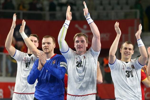 European Handball Championship, Group II, 2nd round, FYR Macedonia - Czech Republic 23.01.2018., Arena Varazdin, Varazdin, Croatia - 2018 European Men s Handball Championship, Group II, 2nd round, FYR Macedonia - Czech Republic. Tomas Mrkva, Peter Slachta, Tomas Cip GoranxStanzl PIXSELL