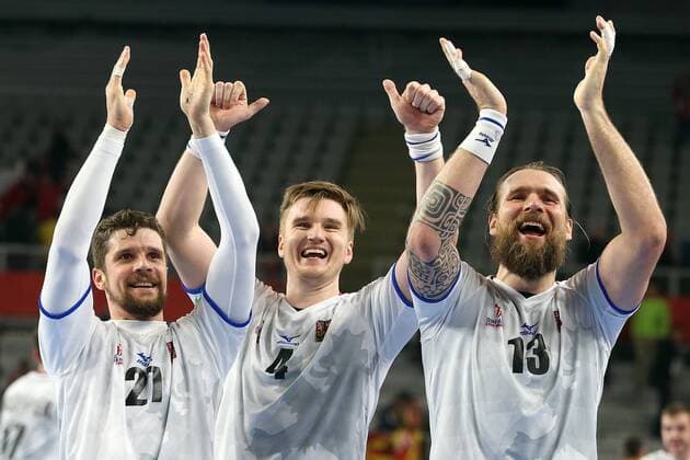 Themen der Woche - SPORT Bilder des Tages - SPORT European Handball Championship, Group II, 2nd round, FYR Macedonia - Czech Republic 23.01.2018., Arena Varazdin, Varazdin, Croatia - 2018 European Men s Handball Championship, Group II, 2nd round, FYR Macedonia - Czech Republic. Ondrej Zdrahala, Jan Landa, Pavel Horak GoranxStanzl PIXSELL