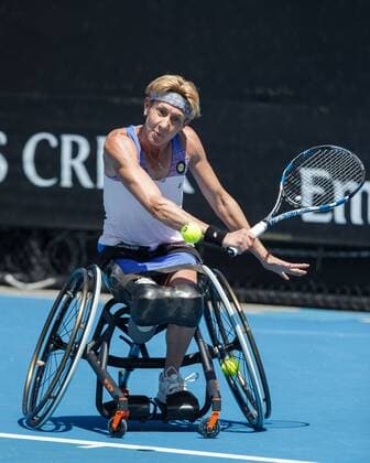 SABINE ELLERBROCK (GER), Wheelchair, Rollstuhl Tennis - Australian Open 2018 - Grand Slam ATP Tennis Herren WTA Tennis Damen - Melbourne Park - Melbourne - Victoria - Australia - 24 January 2018. Copyright: xJuergenxHasenkopfx
