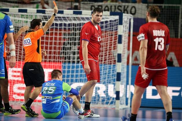 European Handball Championship, Group II, 3rd round, Slovenia - Czech Republic 24.01.2018., Arena Varazdin, Varazdin, Croatia - 2018 European Men s Handball Championship, Group II, 3rd round, Slovenia - Czech Republic. Leos Petrovsky  GoranxStanzl PIXSELL