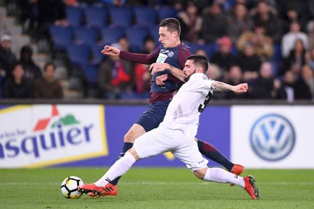 23 JULIAN DRAXLER (psg) - 03 Pedro REBOCHO (gui) FOOTBALL : Paris SG vs Guingamp - Coupe de France - 24 01 2018 AnthonyBIBARD FEP Panoramic 