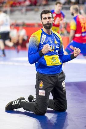 Rodrigo Corrales (Nr. 44, Spanien) freut sich. Deutschland - Spanien, Hauptrunde, Handball, EHF Euro 2018, 24.01.18 Varazdin Varazdin Croatia Arena Varazdin Copyright: xAgentur54Gradx xFelixxKoenigx