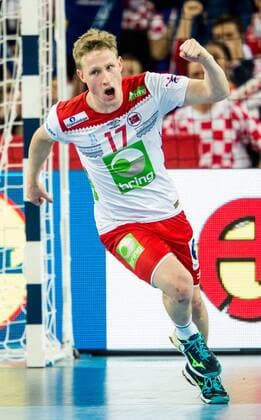 24.01.2018, Arena Zargreb, Zagreb, CRO, EHF EM, Herren, Schweden vs Norwegen, Hauptrunde, Gruppe 1, im Bild Magnus Jondal of Norway reacts during the main round, group 1 match of the EHF men s Handball European Championship EM Europameisterschaft between Sweden and Norway at the Arena Zargreb in Zagreb, Croatia on 2018 01 24. Zagreb