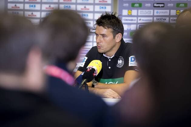 Trainer Christian Prokop waehrend der Pressekonferenz. Pressekonferenz der deutschen Mannschaft nach dem Ausscheiden aus der EM, Hauptrunde, Handball, EHF Euro 2018, 25.01.18 Sveti Martin Sveti Martin Croatia Arena Varazdin Copyright: xAgentur54Gradx xFelixxKoenigx