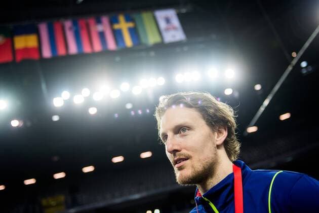180125 Sveriges Jesper Nielsen under pressträff med Svenska landslaget i handboll under Handbolls-EM 2018 den 25 januari 2018 i Zagreb. Copyright: FREDRIKxVARFJELL BB180125BB290